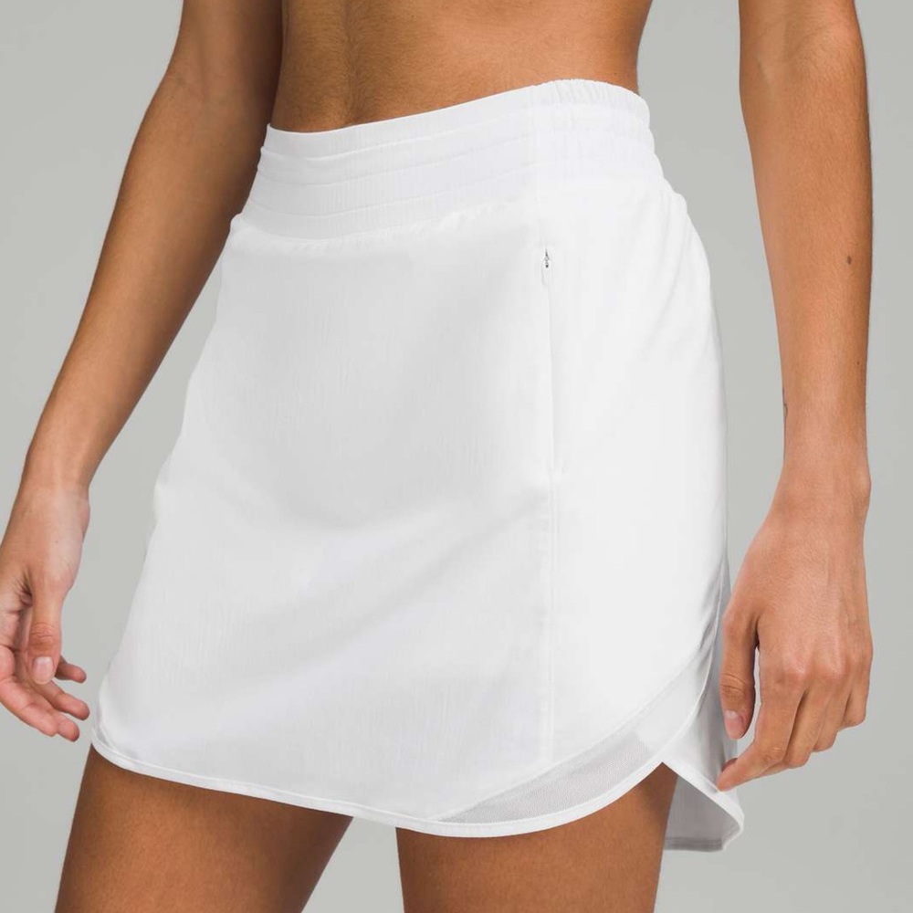 Lululemon Hotty Hot High-Rise Skirt Sz 4 *Long In White NWT